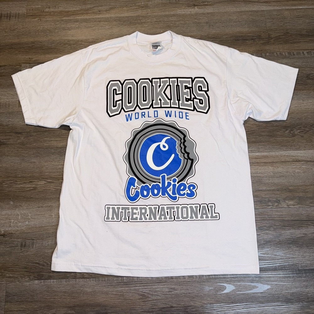 Cookies SF x Shaka Wear Shirt Mens XL Short Sleeve White Big Logo Spell Out